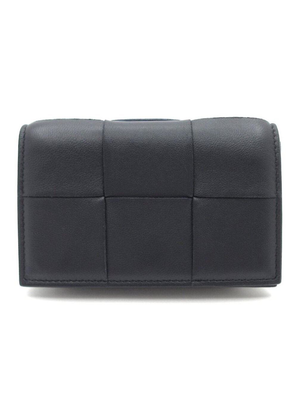 Bottega Veneta Business Card Case Cassette Dark Navy Leather